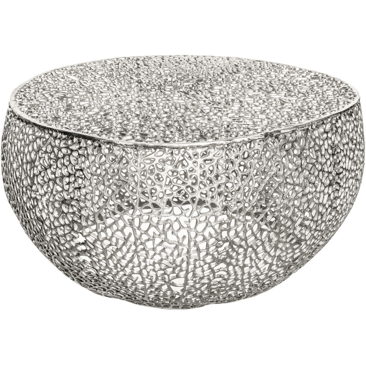 COUCHTISCH LEAF Metall Silber 80 cm - Silberfarben, Metall (80/80/41cm) - riess-ambiente