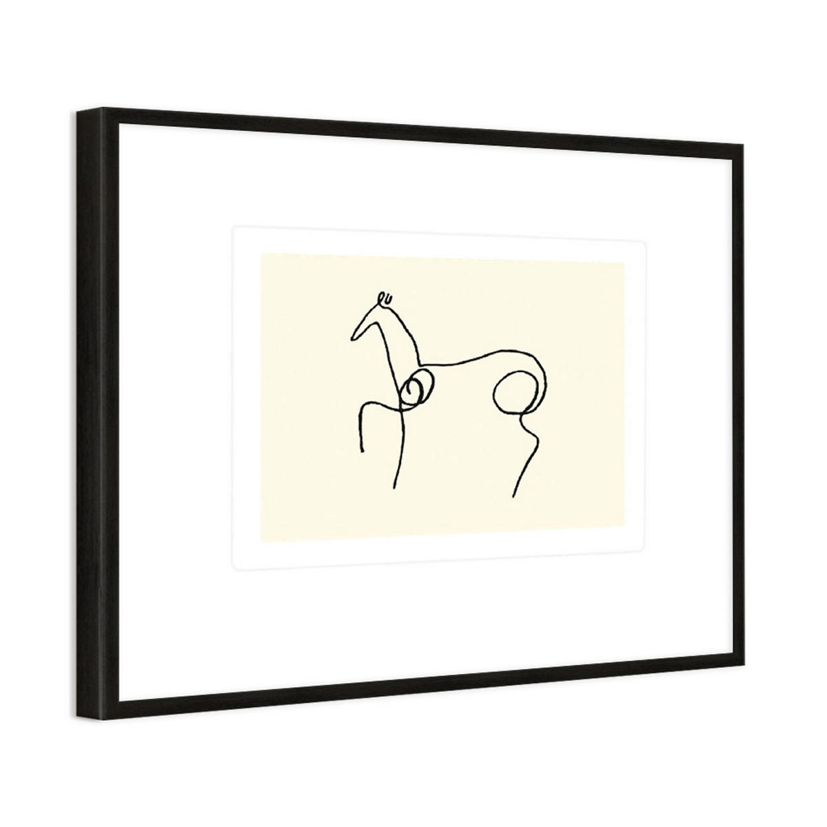 BILD gerahmt 63x53 cm Pablo Picasso „Pferd“ - Schwarz, Holz (63/53cm) - artissimo