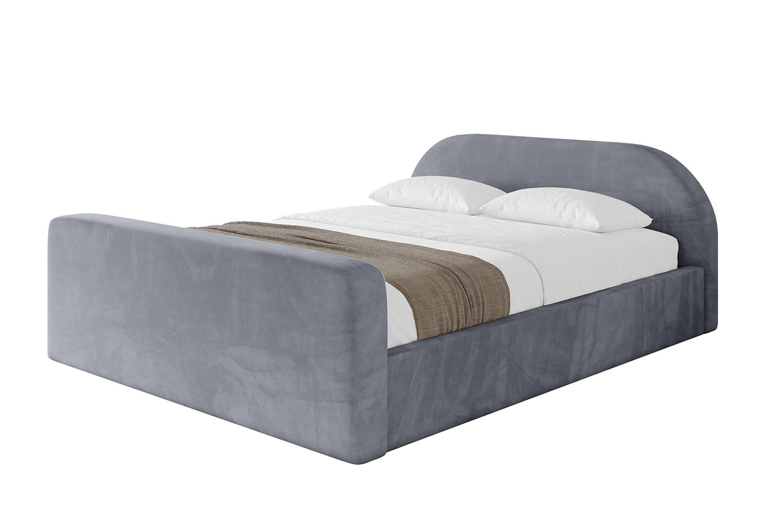 POLSTERBETT mit Bettkasten, Fußteil und Lattenrost, Boxbett ohne Matratze - TIVON-Z-V1 180x200 Grau - Grau, Holzwerkstoff/Textil (180/200cm) - ALTDECOR