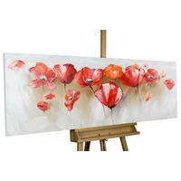 ÖLGEMÄLDE 150/50 cm - Rot, Holz/Textil (150/50cm) - KUNSTLOFT