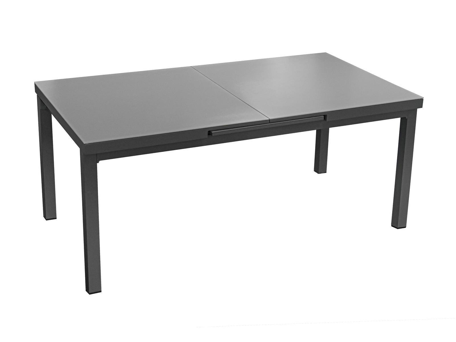GARTENTISCH Chicago Aluminium ausziehbar 180-240/100/75 cm - Grau, Glas (180/100/75cm) - Green Spirit