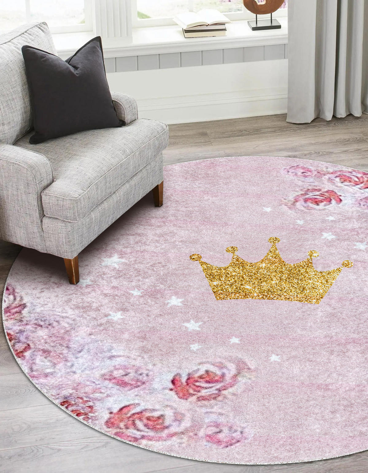 TEPPICH Junior 120 cm - Pink, Textil (120/120cm) - rugsX