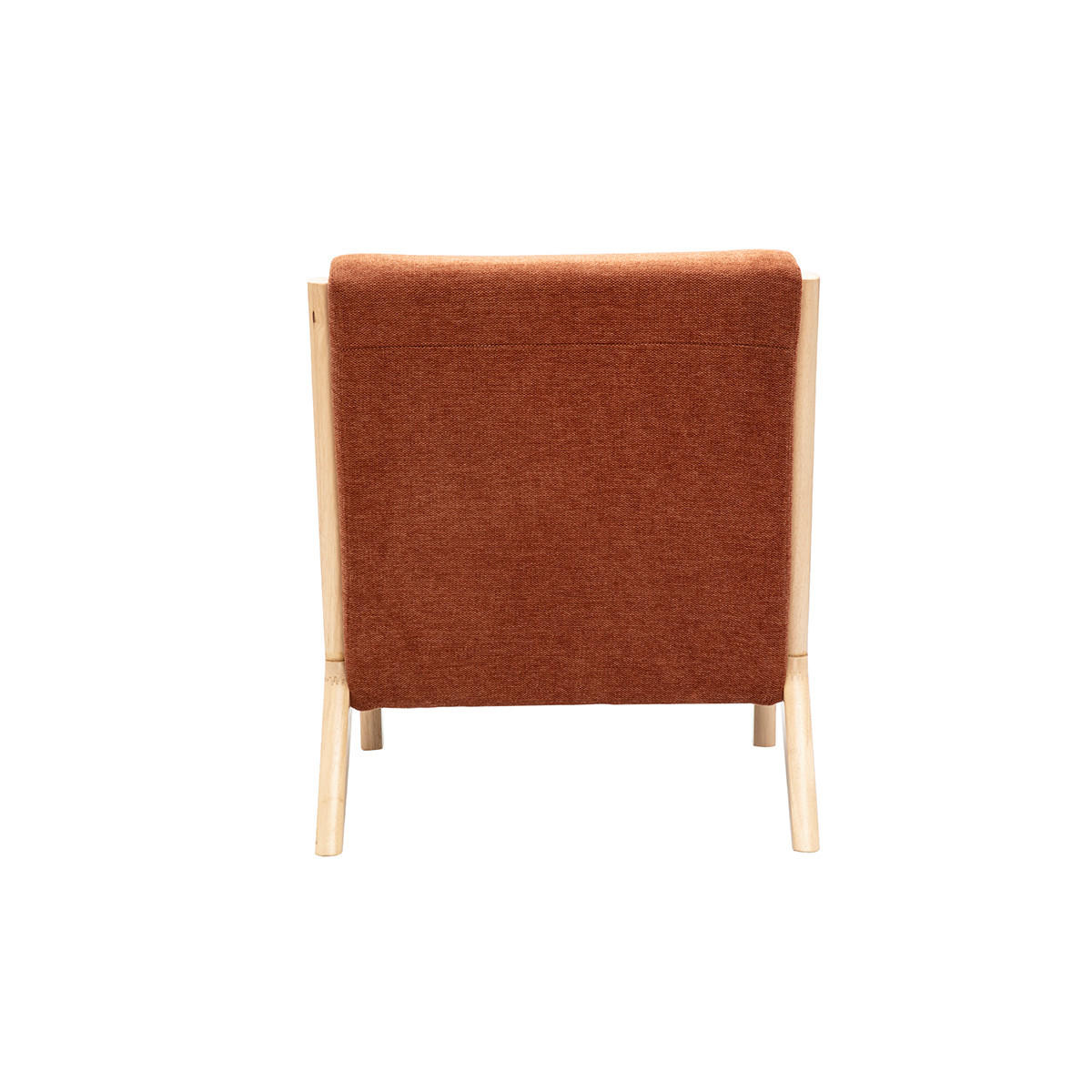 SESSEL Stoff Samteffekt Rostbraun Helles Massivholz DERRY - Terracotta, Holz (84/76/65.5cm) - Miliboo