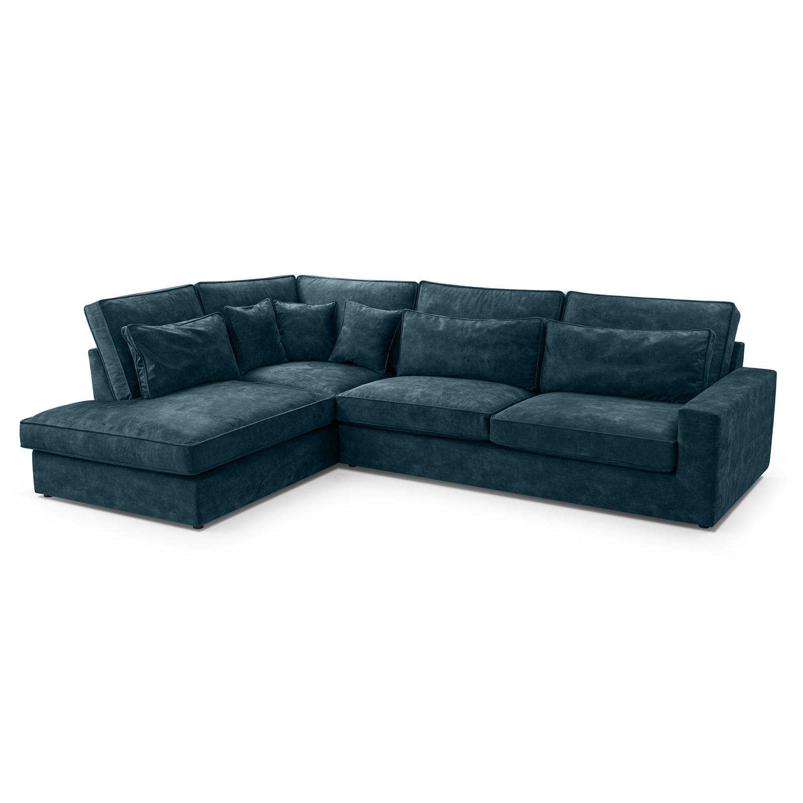 ECKSOFA Eckcouch Monica mini L-form, Blau - Blau, Textil (224/280cm) - Fedve