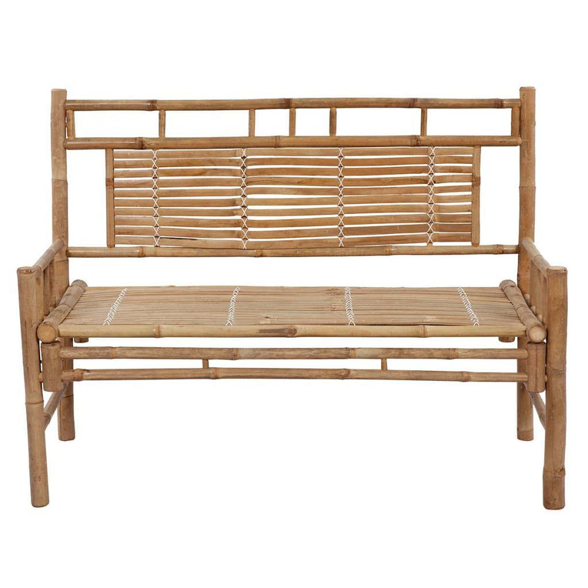 GARTENBANK mit Auflage 120 cm Bambus - Braun, Holz (55/90/120cm) - furnicato