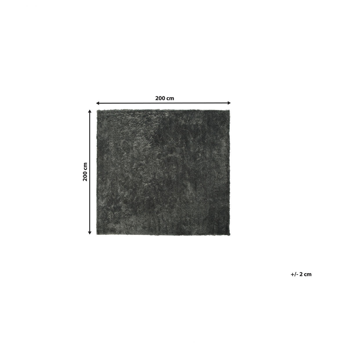 SHAGGY-TEPPICH Evren 200/200 cm - Grau, Kunststoff (200/200cm) - Beliani