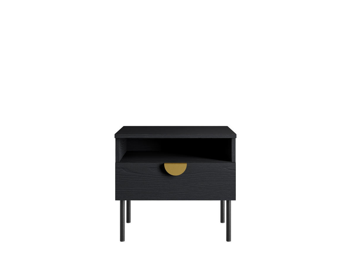 NACHTTISCH Graphitschwarz 50/45,5/34,5 - Graphitfarben, Holzwerkstoff (50/46/35cm) - RAUMHIRSCH FURNITURE