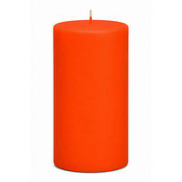 STUMPENKERZEN Samt-Lack Inka Orange 15 x 7 cm, 4er Set - Orange, Paraffin (7/15/15cm) - Kopschitz Kerzen