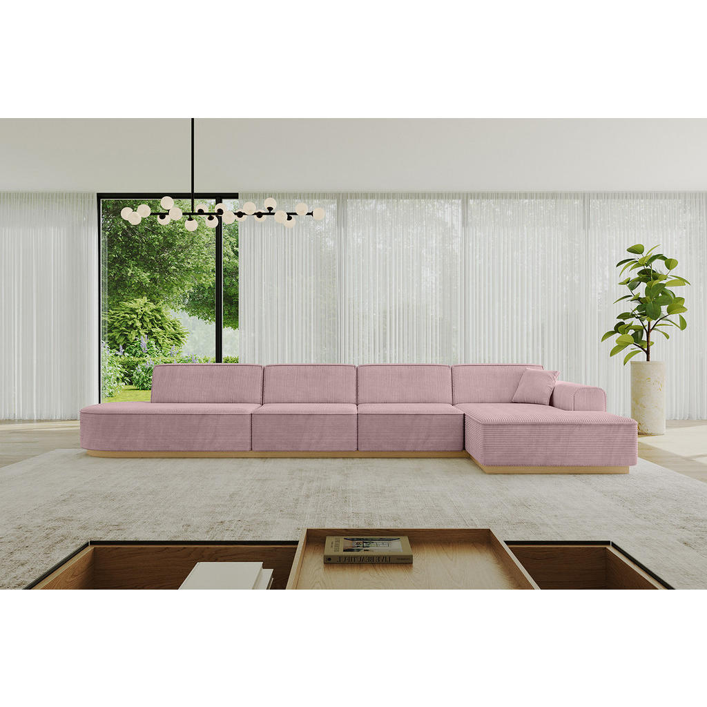 Thumbnail - Altdecor Ecksofa, Rosa, Textil, 4-Sitzer, L-Form, 403x165 cm, Wohnzimmer, Sofas & Couches, Wohnlandschaften, Ecksofas