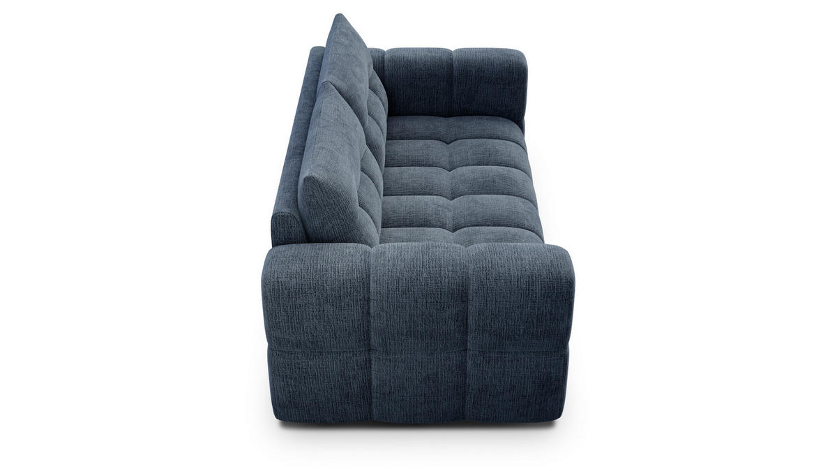 SOFA CLOUDI 2,5-Sitzer, marineblau - Blau/Schwarz, Holz/Textil (211/89/104cm) - Courtois Laville