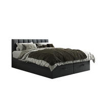 BOXBETT mit Bettkästen und Matratze - Bett Gusto mit Topper aus Memory Visco - Dunkelgrau - 140 x 200 cm - Dunkelgrau, Holzwerkstoff/Kunststoff (140/200cm) - Trada