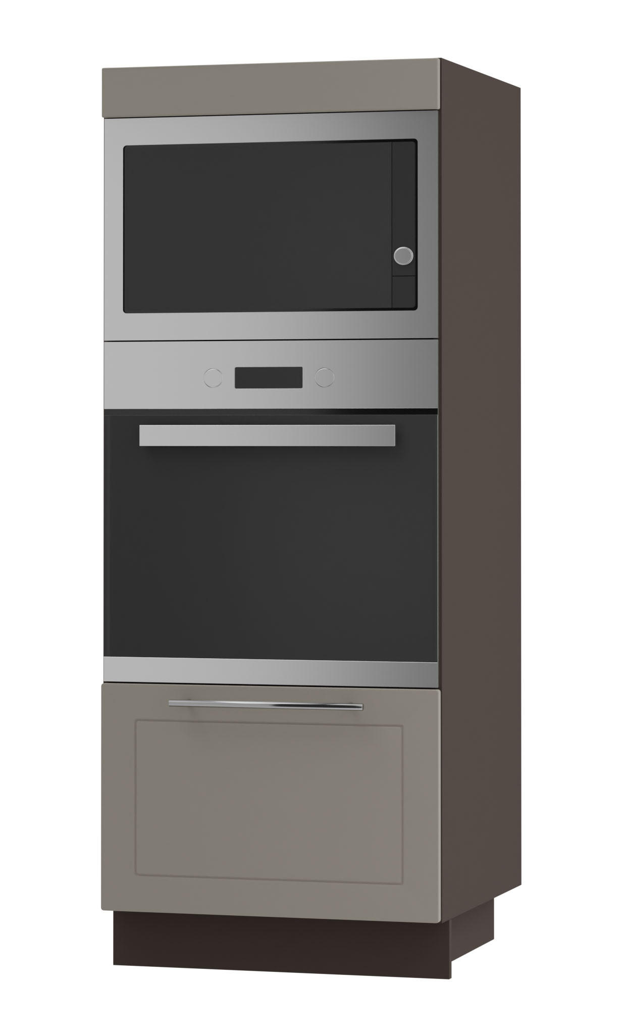 BACKOFENHOCHSCHRANK Kvantum D5AA/60/154 Beige Matt / Lava Matt 60 / 59 / 154cm - Dunkelgrau/Beige, Holz/Holzwerkstoff (60/154/59cm) - Feldmann-Wohnen