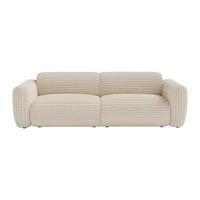 SOFA - 4 Personen - samt - beige Pogni - Beige, Kunststoff/Textil (245/73/97cm) - Vente-Unique