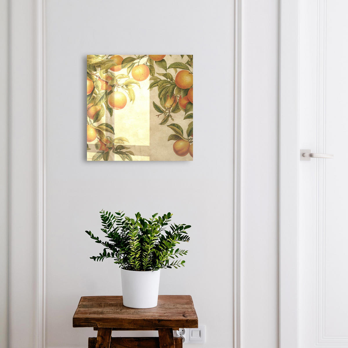 SCHLÜSSELBOX Schwarz 30x30 cm- Türöffnung nach rechts - Orangen Natur - Orange, Metall (30/30/5cm) - TULUP