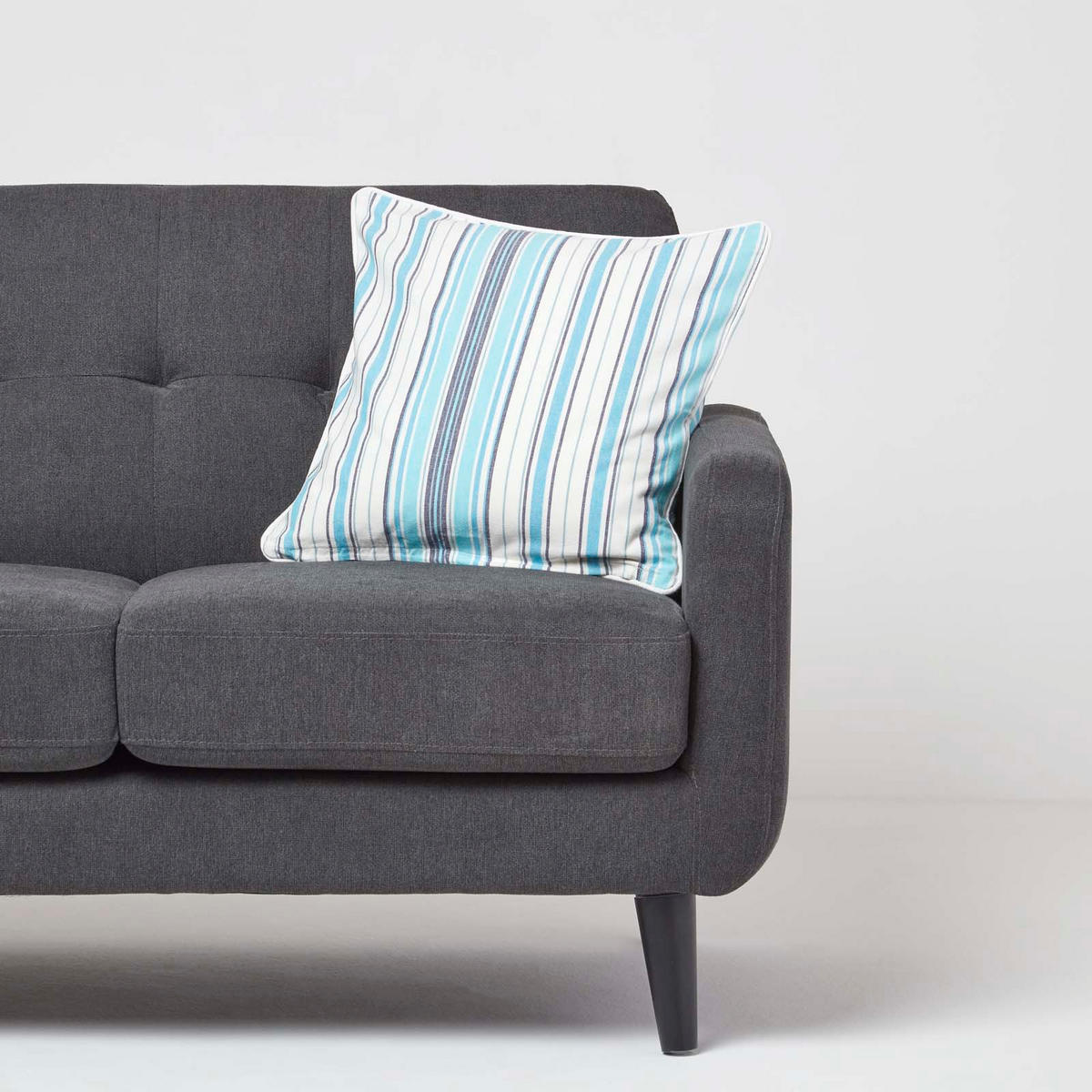 KISSENHÜLLE New England 45/45 cm - Blau, Textil (45/45cm) - Homescapes