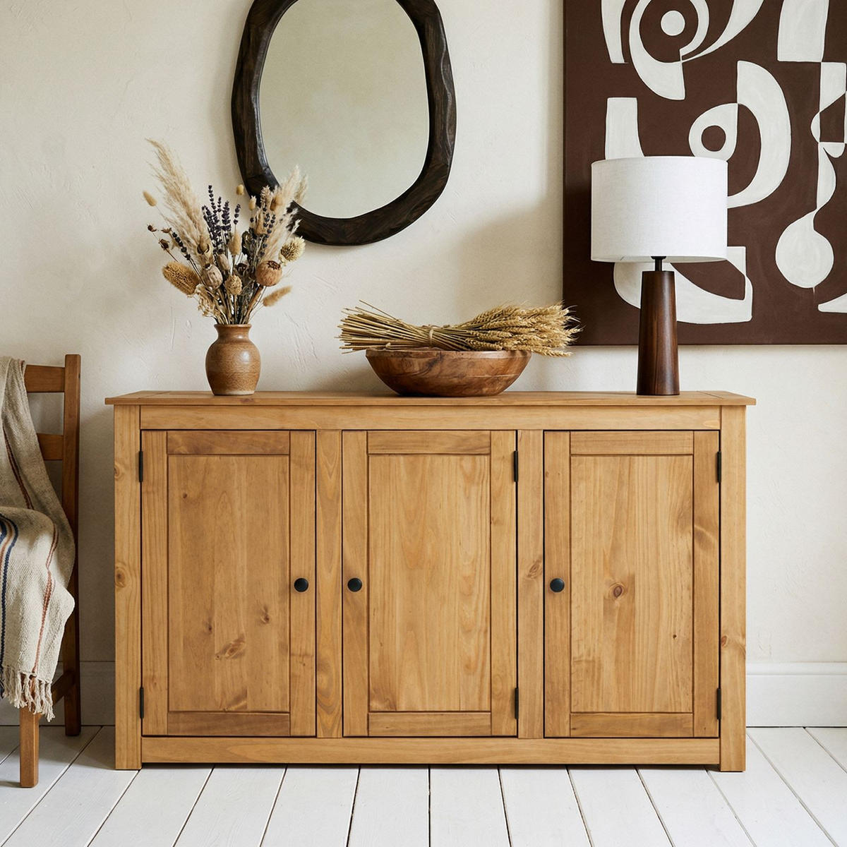 SIDEBOARD CANCUN gebeizt/gewachst - Kieferfarben, Holz (135/80/40cm) - CARO-Möbel