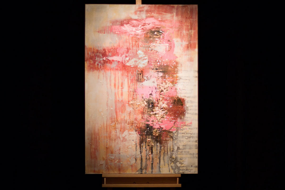 ACRYLBILD HANDGEMALT 80/120 cm - Pink, Holz/Textil (80/120cm) - KUNSTLOFT