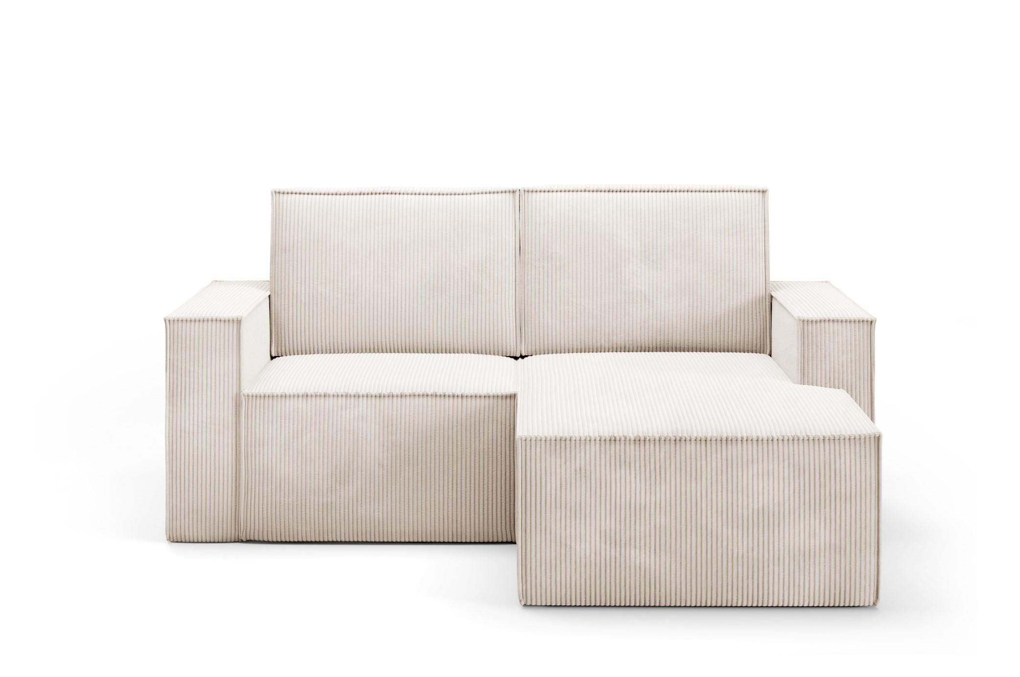 ECKSOFA Orto Beige, Zweisitzer Kordecksofa linke seite - Beige, Holzwerkstoff/Textil (180/141cm) - Bettso