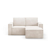 ECKSOFA Orto Beige, Zweisitzer Kordecksofa linke seite - Beige, Holzwerkstoff/Textil (180/141cm) - Bettso
