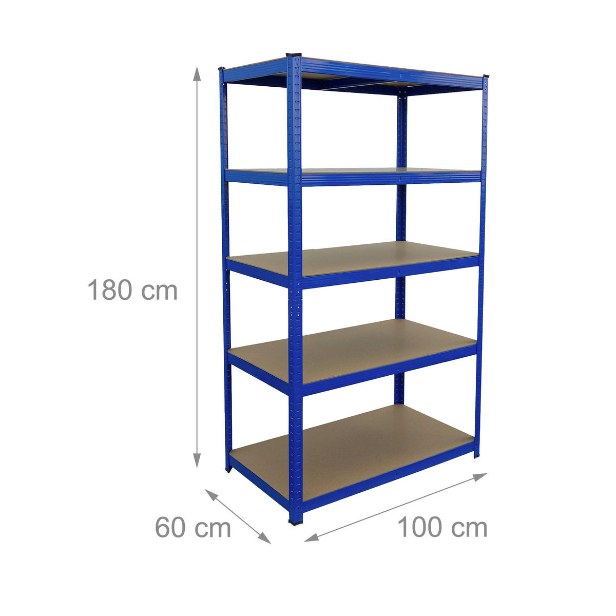 SCHWERLASTREGAL - Multicolor, Holzwerkstoff/Kunststoff (100/180/60cm) - Relaxdays