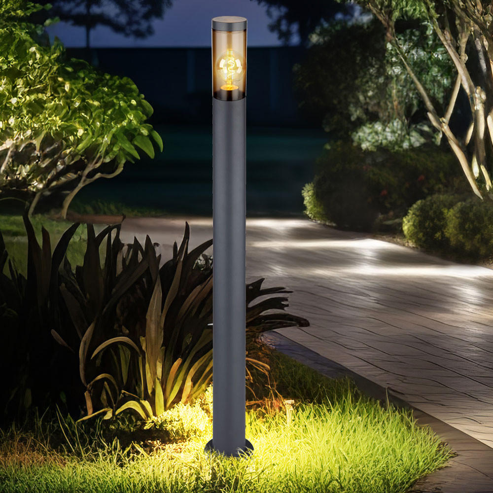 STEHLEUCHTE Edelstahl Anthrazit rauchig - Anthrazit, Metall (12.7/12.7/110cm) - Globo Lighting