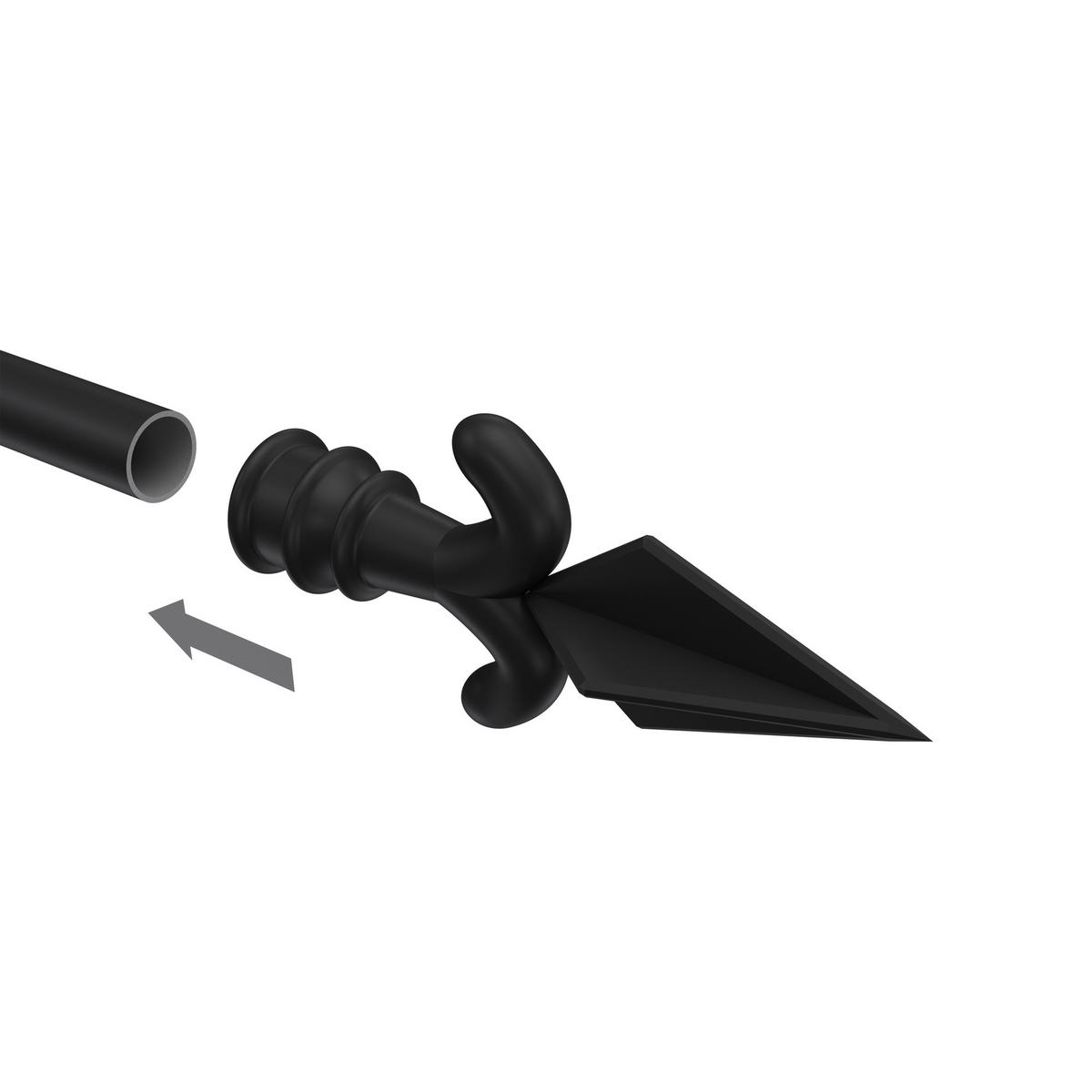 ENDSTÜCKE FÜR GARDINENSTANGEN 16 mm Ø, Matteo Schwarz, Packung 2 Stück - Schwarz, Metall (11/5.3/5.3cm) - INTERDECO