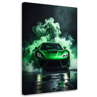 LEINWANDBILD Kraftfahrzeuge 60x90cm - Grün, Textil (60/90cm) - Feeby