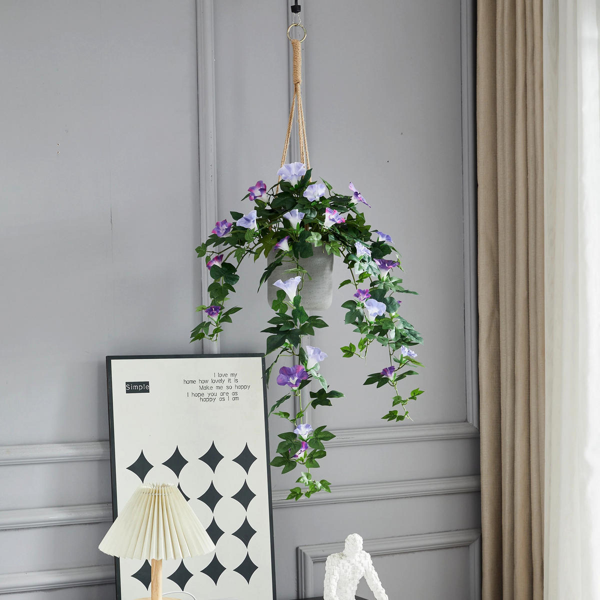 KUNSTPFLANZE Künstliche Prunkwinde – Lysandra 80 cm - Grün, Kunststoff (80cm) - aplanta