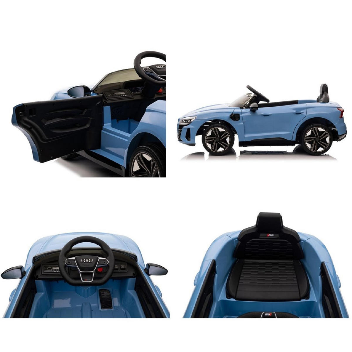 ELEKTROAUTO Audi RS E-Tron GT blau 6888, Fernbedienung, EVA-Räder, Mp3, USB - Blau, Kunststoff (103/58/41cm) - Moni