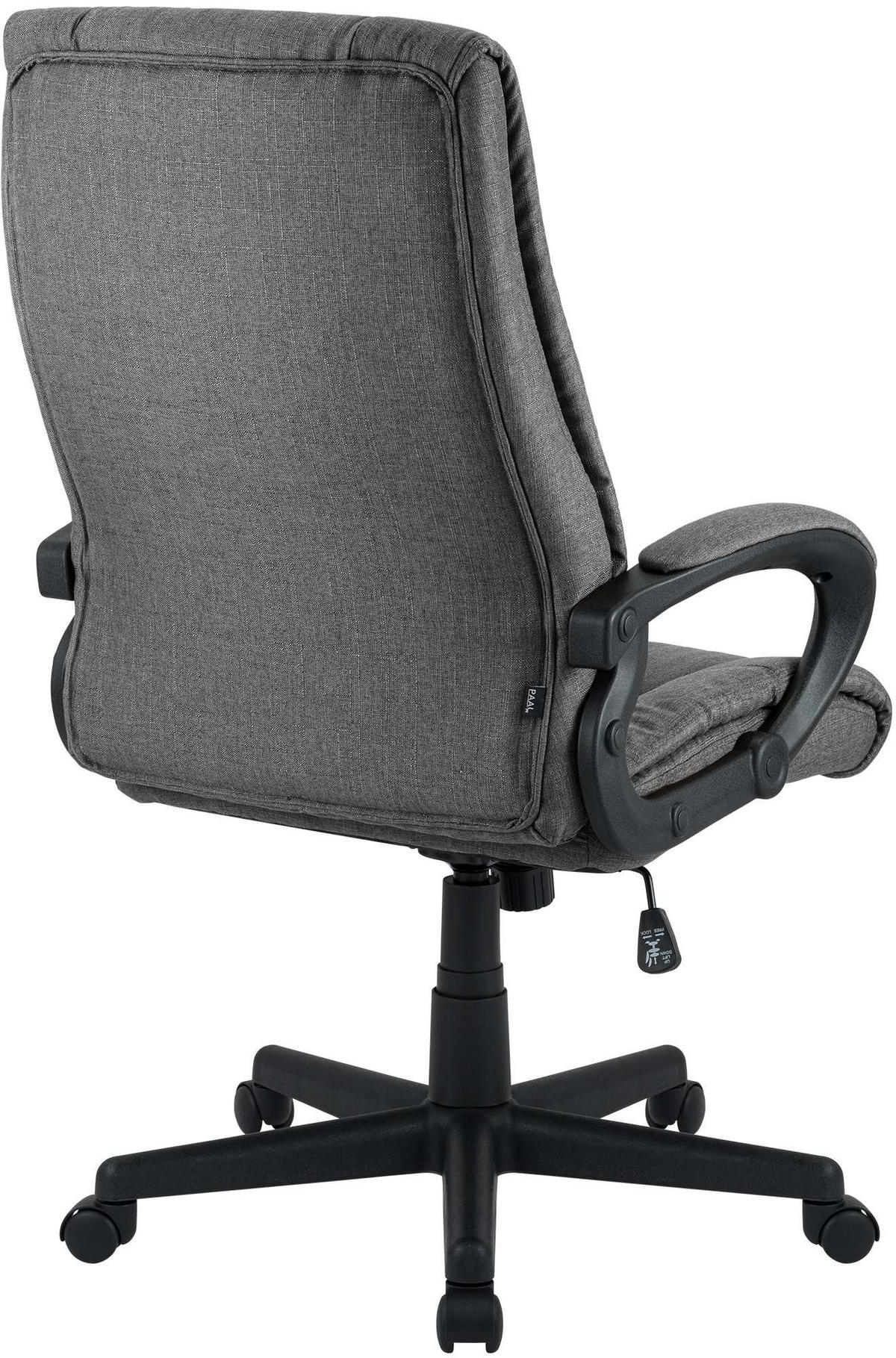 DREHSTUHL Stoff Dunkelgrau - Dunkelgrau/Schwarz, Kunststoff/Textil (66/106/70cm) - CLP