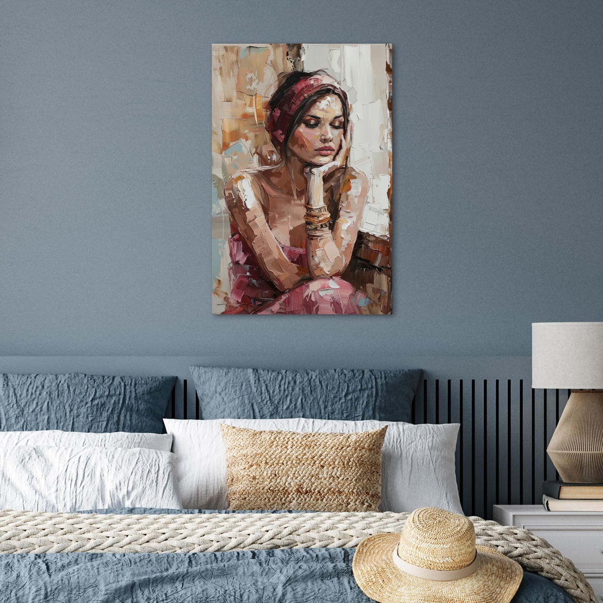 POSTER Frau - Lackierung - Porträt - Modern 40x60 cm - Altrosa, Papier (40/60/0.1cm) - MuchoWow