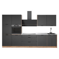 KUCHYNKA Fame-Line, Tmavo-sivá/Dub Goldkraft, 340 cm, AP Marble - dub medový/tmavosivá, kompozitné drevo (340/206.8/60cm) - Vicco