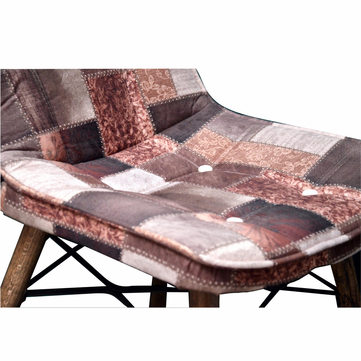 STUHL DENVER mit Holzbeinen - Rot/Multicolor, Holz/Textil (46/85/46cm) - Stuhlmann
