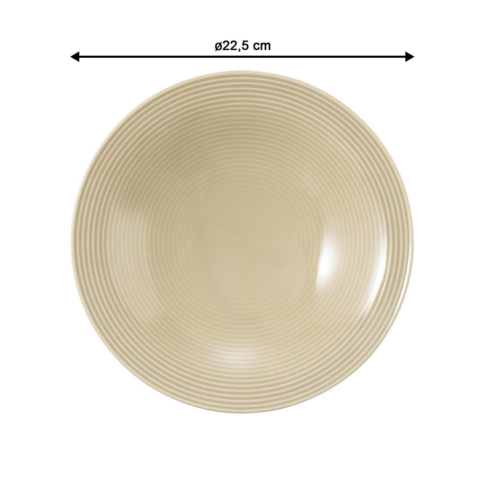 SUPPENTELLER Beat Color Glaze Sandbeige ø 22,5 cm 6er Set - Beige, Keramik (22.5cm) - Seltmann Weiden