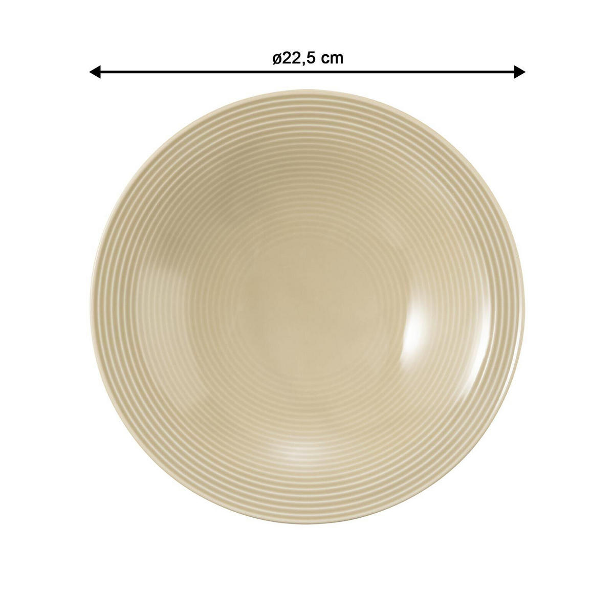 SUPPENTELLER Beat Color Glaze Sandbeige ø 22,5 cm 6er Set - Beige, Keramik (22.5cm) - Seltmann Weiden