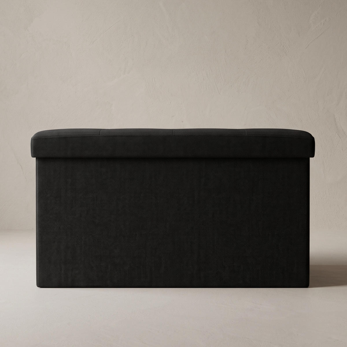 SITZPOUF mit Stauraum 76/38/38 cm - Schwarz, Textil (38/38/76cm) - SCENA LIVING
