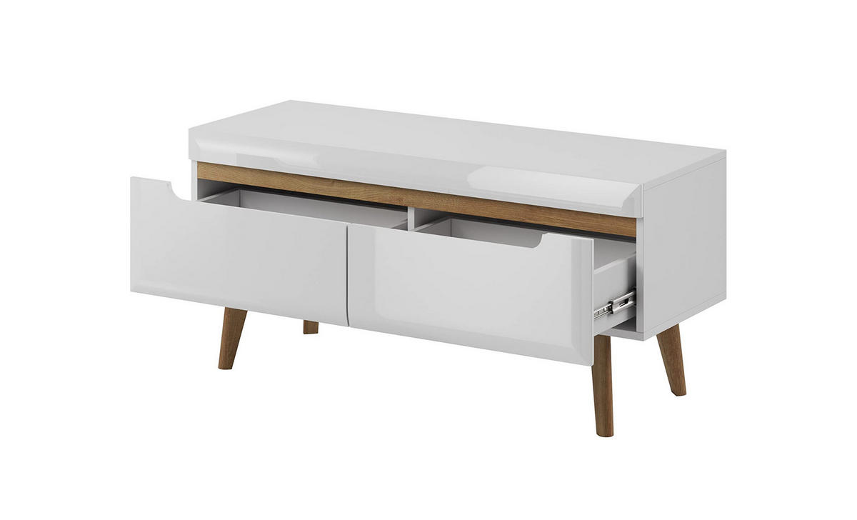 TV-SCHRANK Balia 107x50x40 cm - Lowboard mit Stauraum - Tv Ständer aus Laminierter Spanplatte - Weiß - Weiß, Holzwerkstoff (154/56/39cm) - Chilly