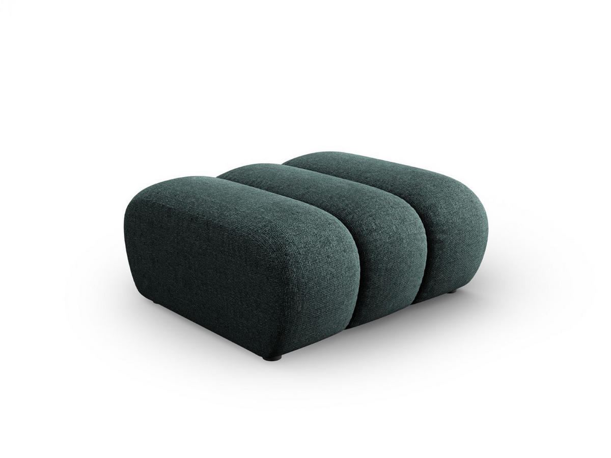 POUF Lupine aus Chenille-Stoff petrol - Petrol, Textil (95/43/92cm) - Micadoni