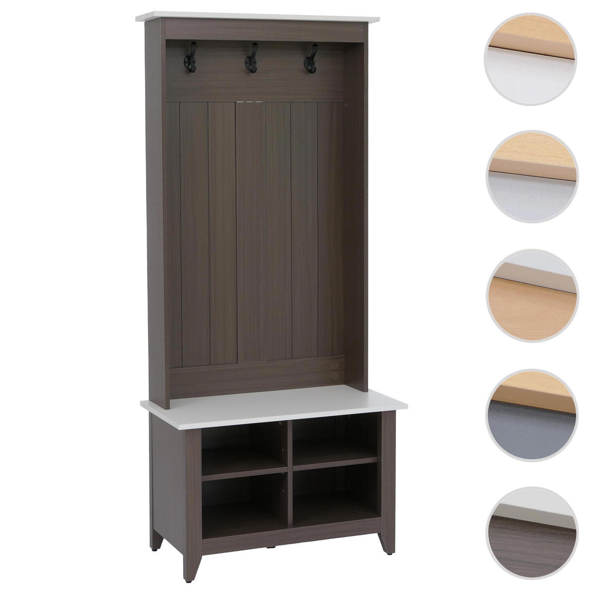GARDEROBE Walnuss Dekor, Beige - Beige/Walnussfarben, Holz (76/170/39cm) - MCW