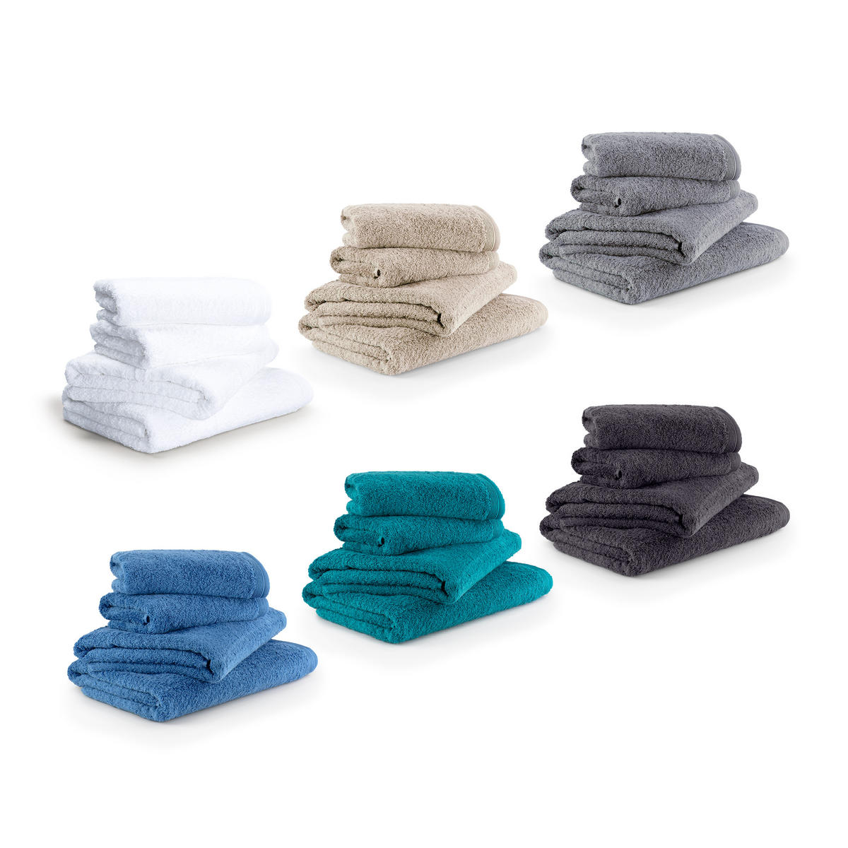 HANDTUCH 4ER SET SUPERWUSCHEL - Dunkelgrau, Textil (80/150cm) - MÖVE