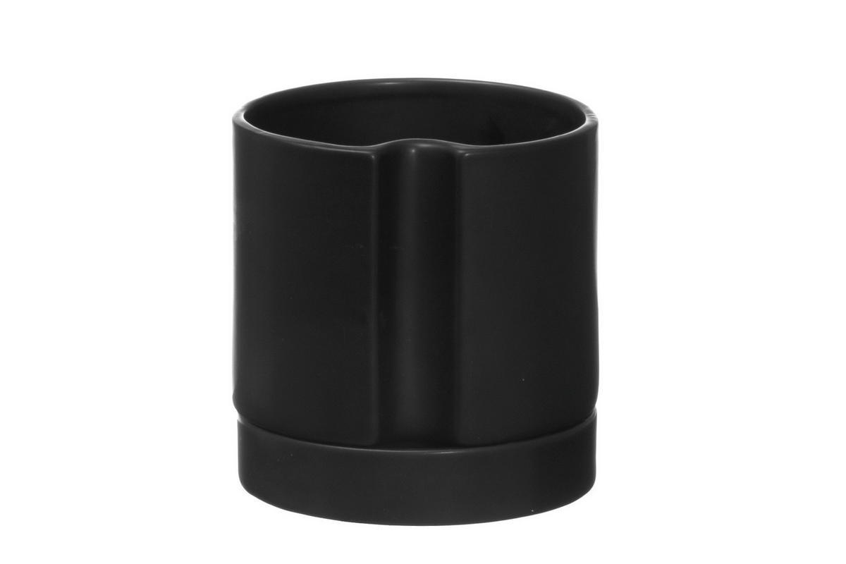 BLUMENTOPF mit Bewässerungssystem Ø 15 cm - Schwarz, Keramik (15/15.5cm)