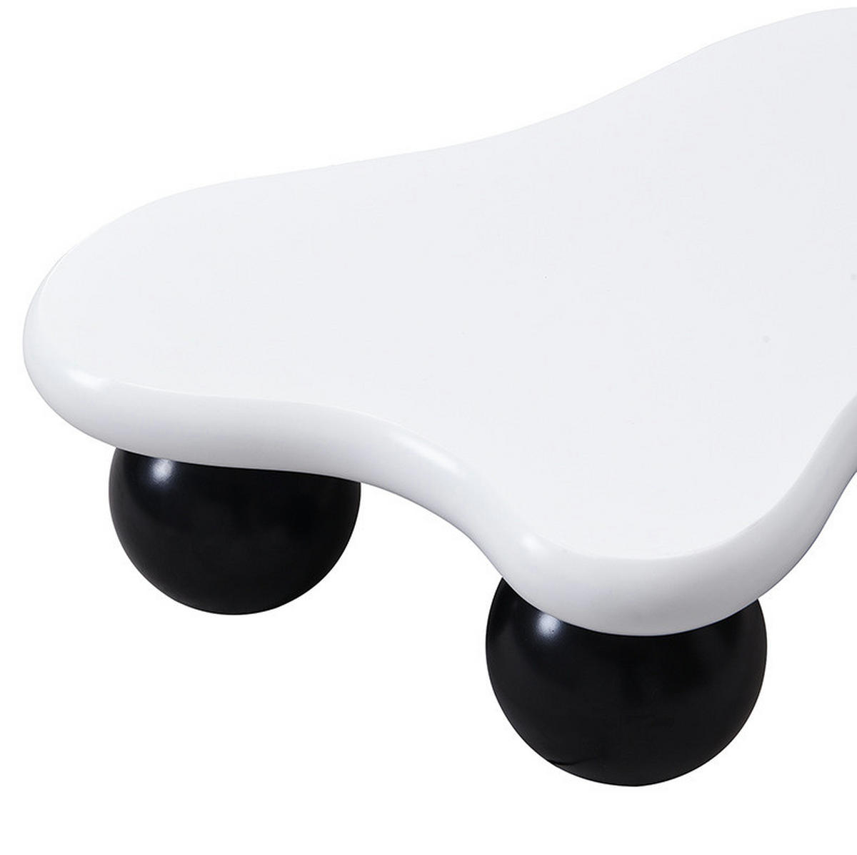 KONFERENČNÍ stolek 95/62,5/32 cm černo-bílý z MDF s LED osvětlením - černá, kompozitní dřevo (95/62.5/32cm) - OKWISH