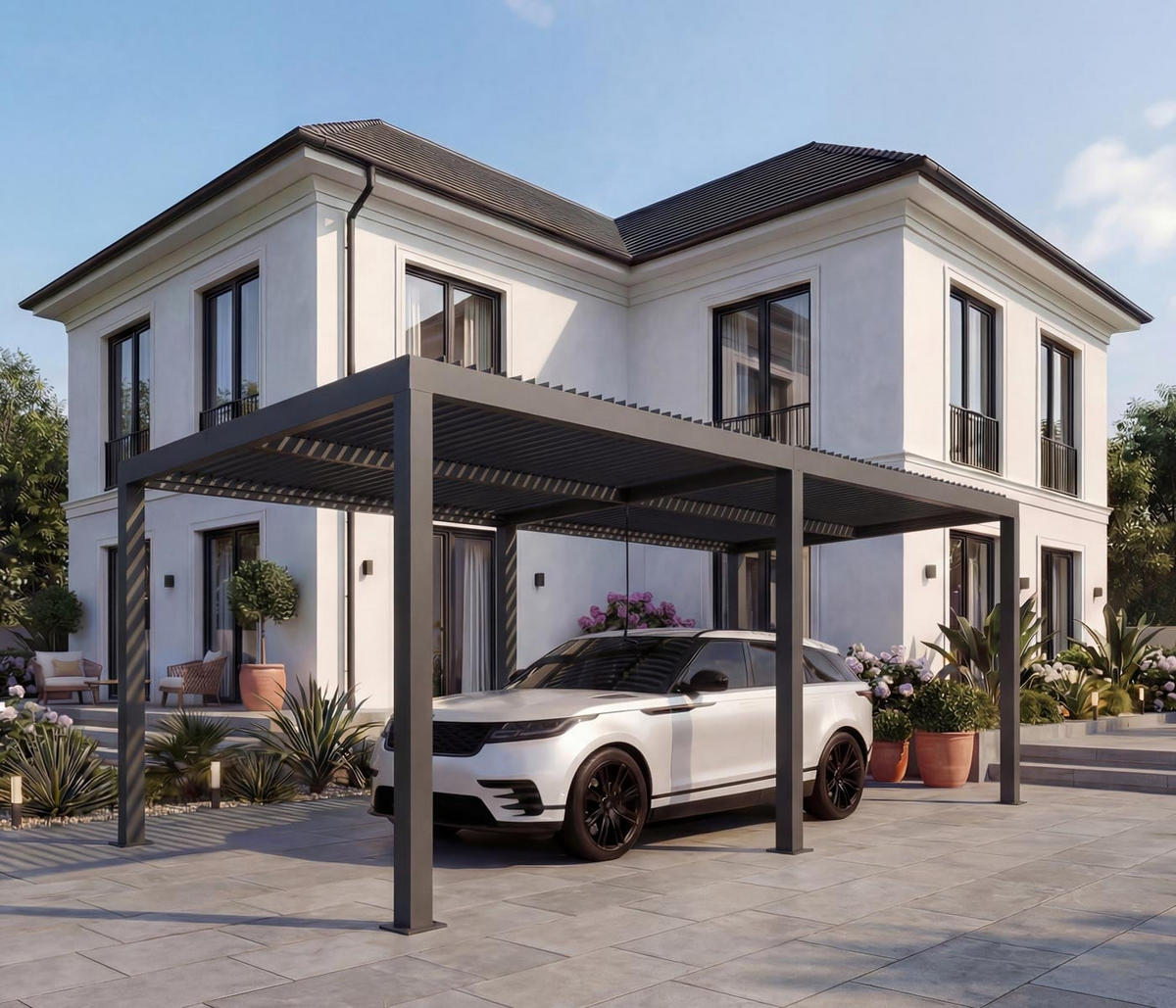 CARPORT Anthrazit - Anthrazit, Metall (583/220/301cm) - MCW