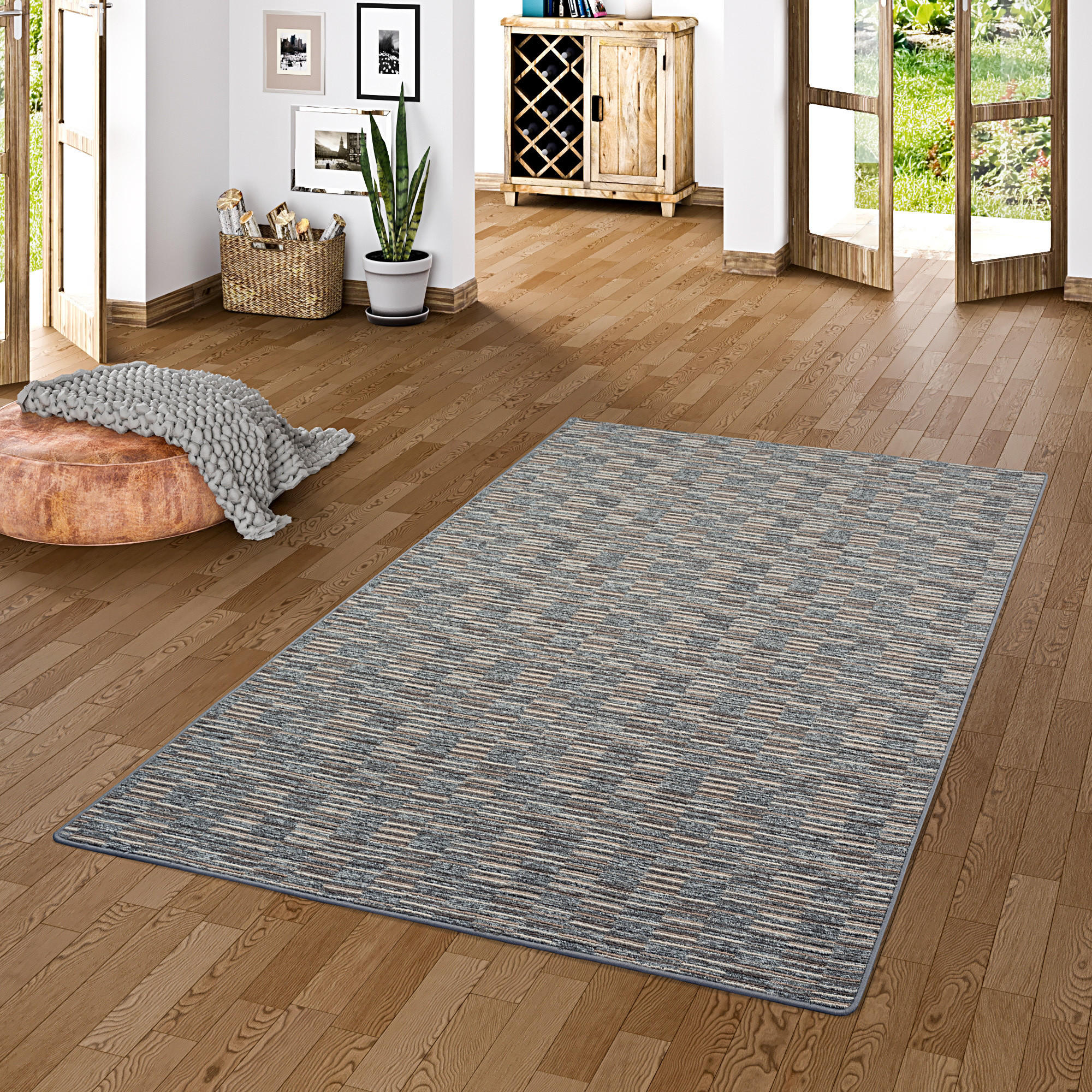 STREIFENBERBER TEPPICH MODERN STRIPES - Anthrazit, Textil (80/400cm) - Snapstyle