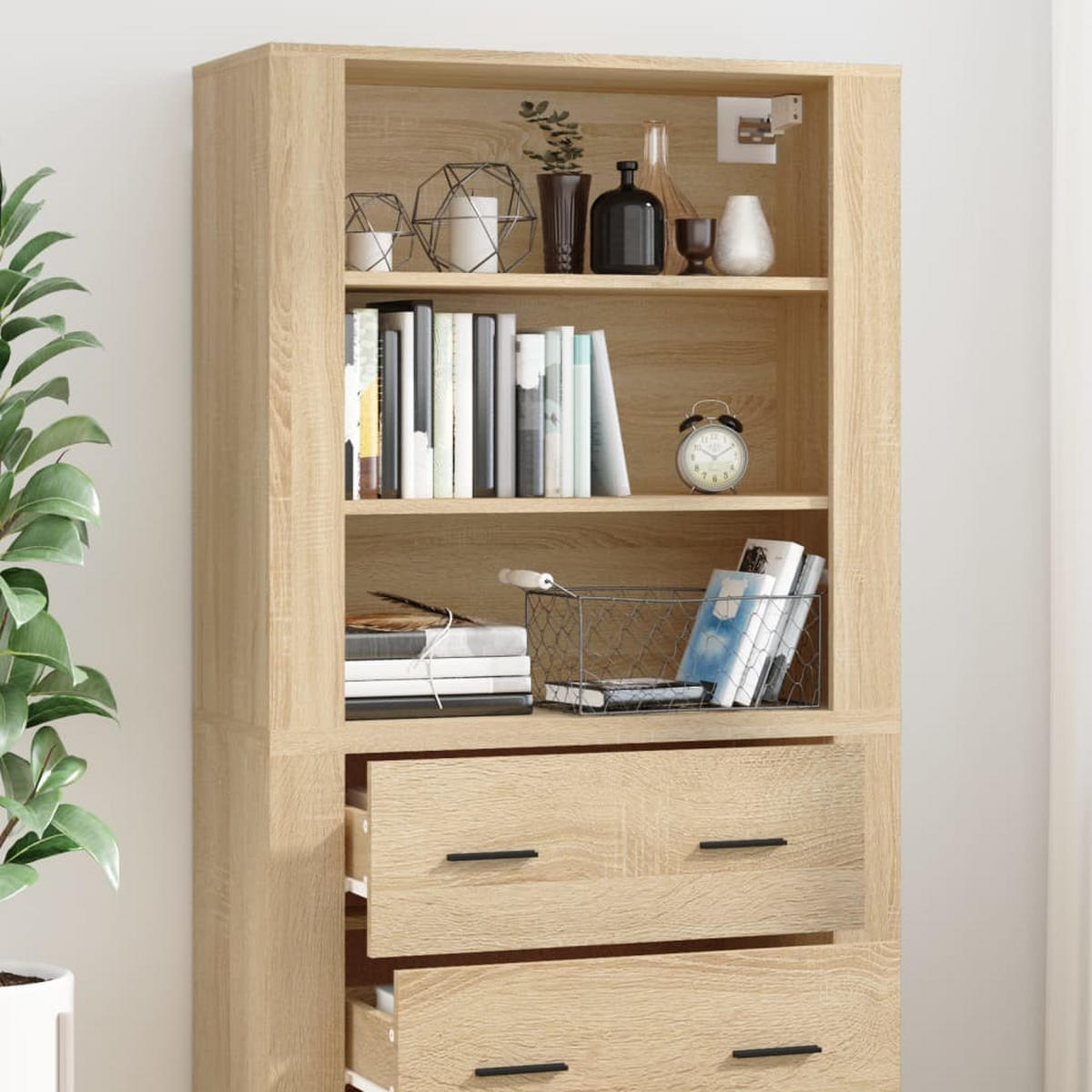 HIGHBOARD Sonoma-Eiche Holzwerkstoff - Braun, Holzwerkstoff (33/70/80cm) - vidaXL