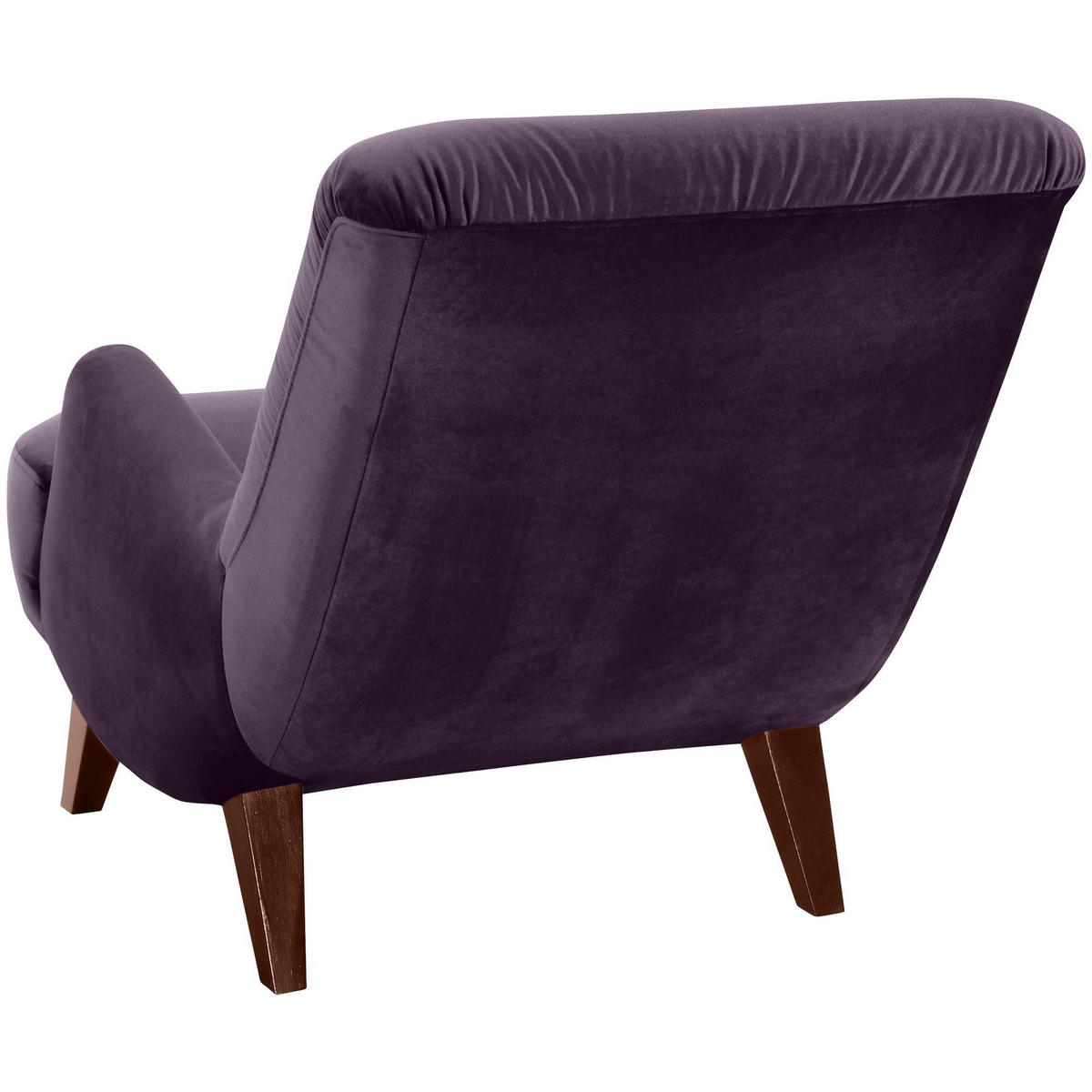 SESSEL Kajsa 71x80x101 Bezug Samtvelours Buche nussbaum/purple - Violett/Nussbaumfarben, Kunststoff (101/80/71cm) - 58aufmkessel
