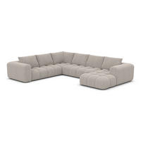 WOHNLANDSCHAFT Casaluna U-Form Pearl Bouclestoff - Perlmutt, Kunststoff (338/88/267cm)