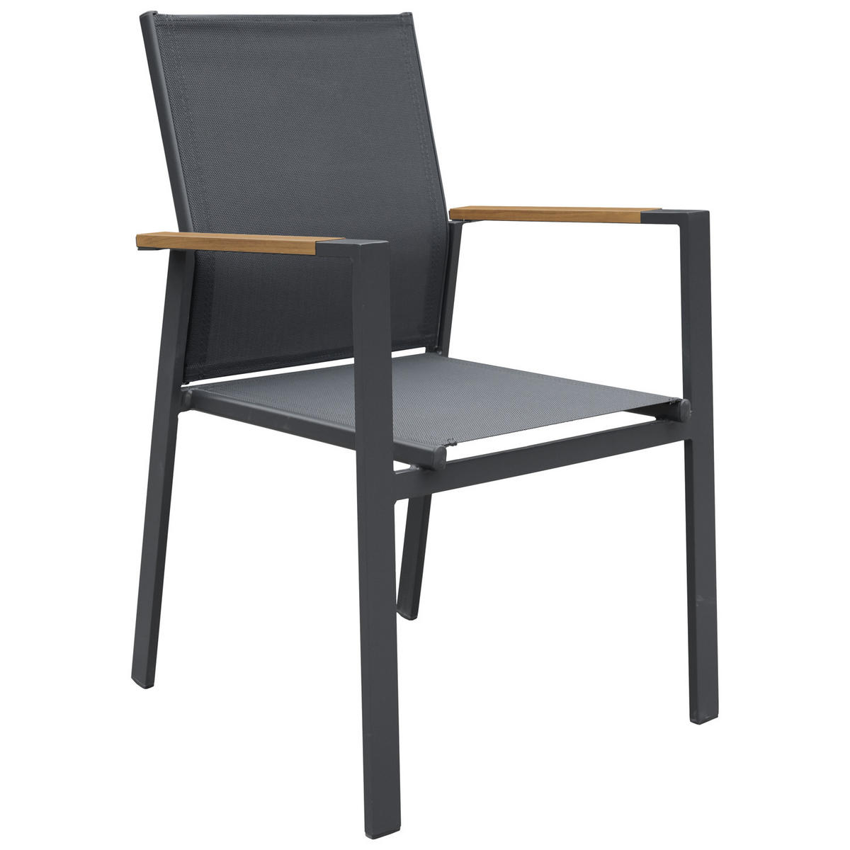 GARTENMÖBEL Palermo Grau und Anthrazitgrau 8 Plätze - Grau, Metall - Happy Garden