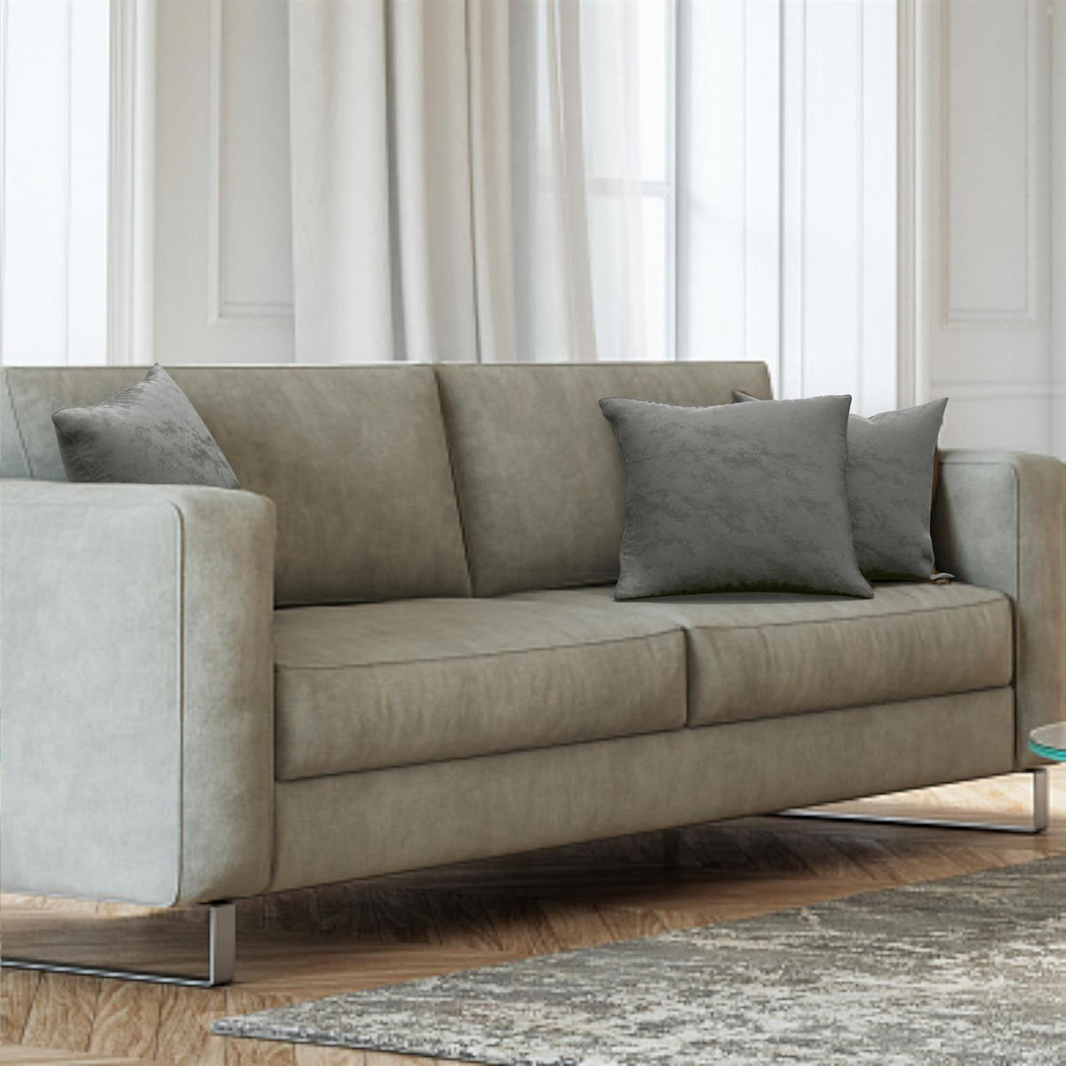 KISSENHÜLLEN-SET (2-tlg.) 40/40 cm (Grau) - Grau, Textil (40/40cm) - Intirilife