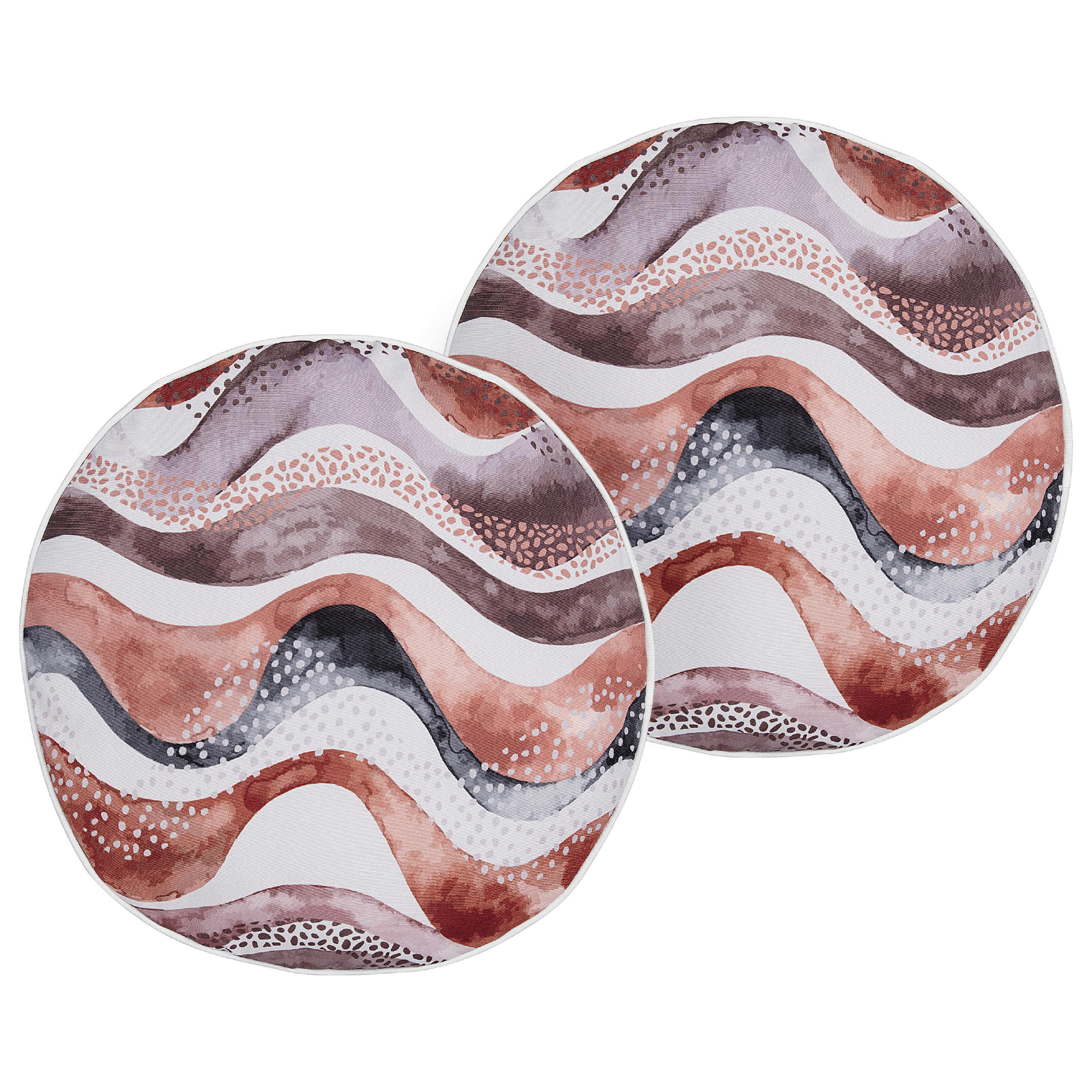 GARTENKISSEN 2er-Set Abstraktes Muster braun 40 cm Seborga - Braun, Textil (40/40cm) - Beliani
